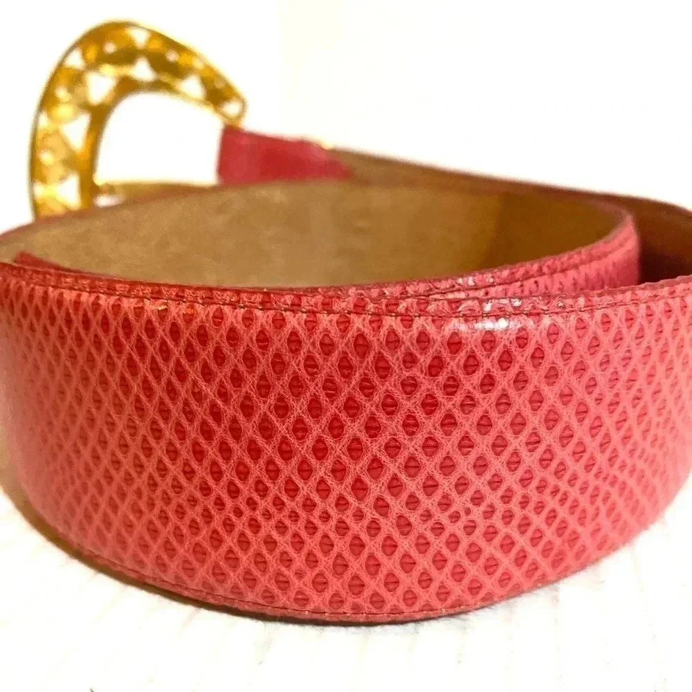 Carlisle pink leather belt size M